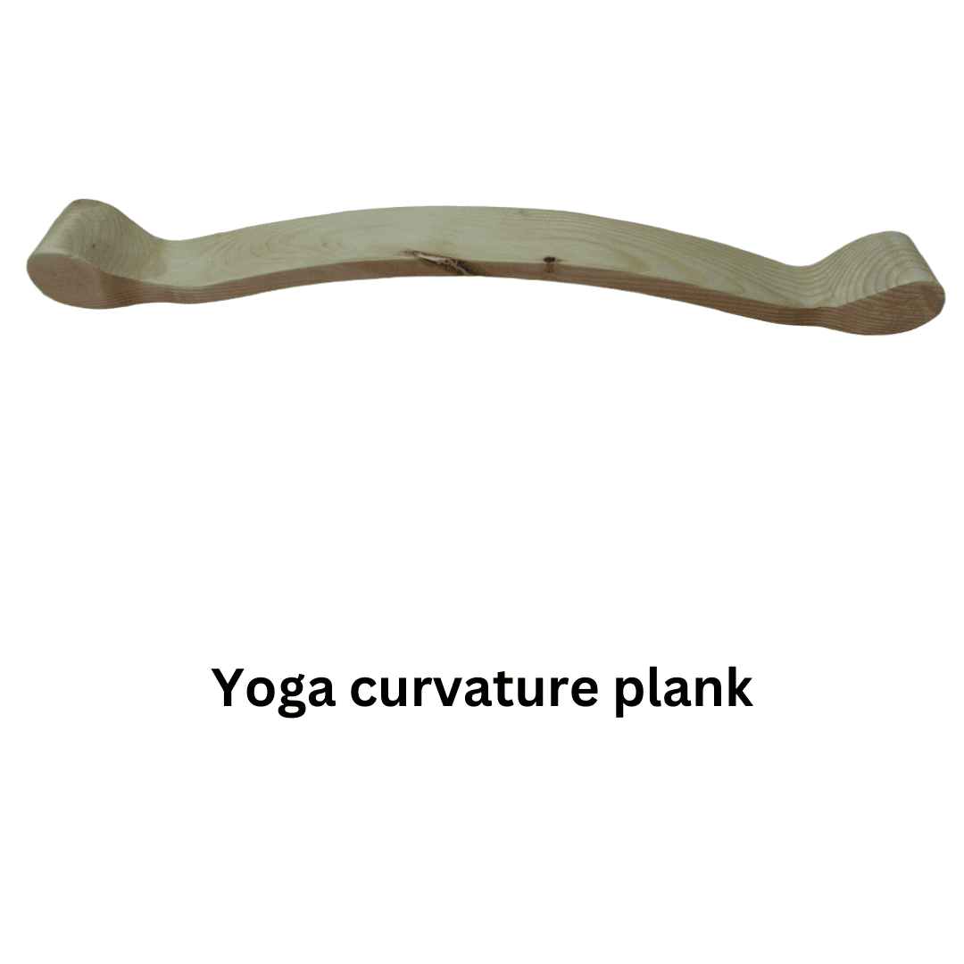 wooden yoga curvature plank