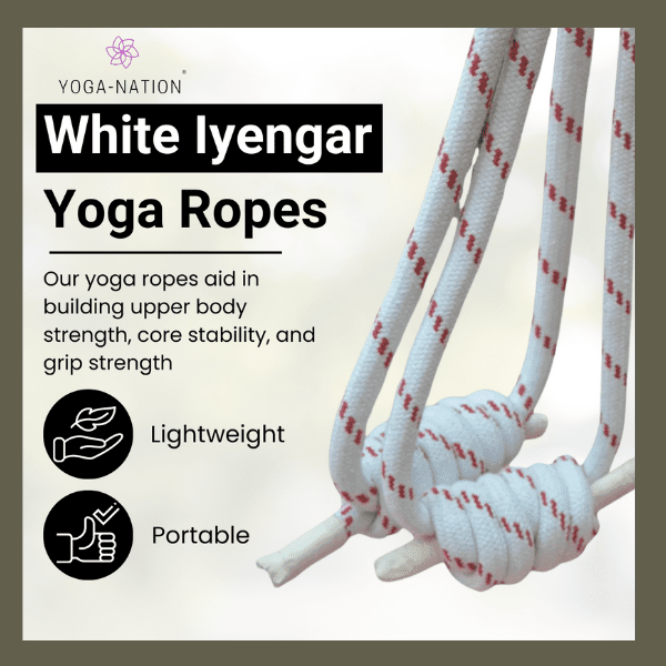 White Iyengar yoga ropes